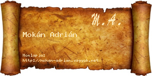 Mokán Adrián névjegykártya